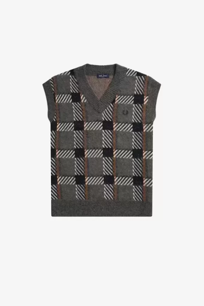 Camiseta de tirantes de punto con cuadros escoceses Glitch para hombre Camiseta de tirantes de punto con cuadros escoceses Glitch para hombre