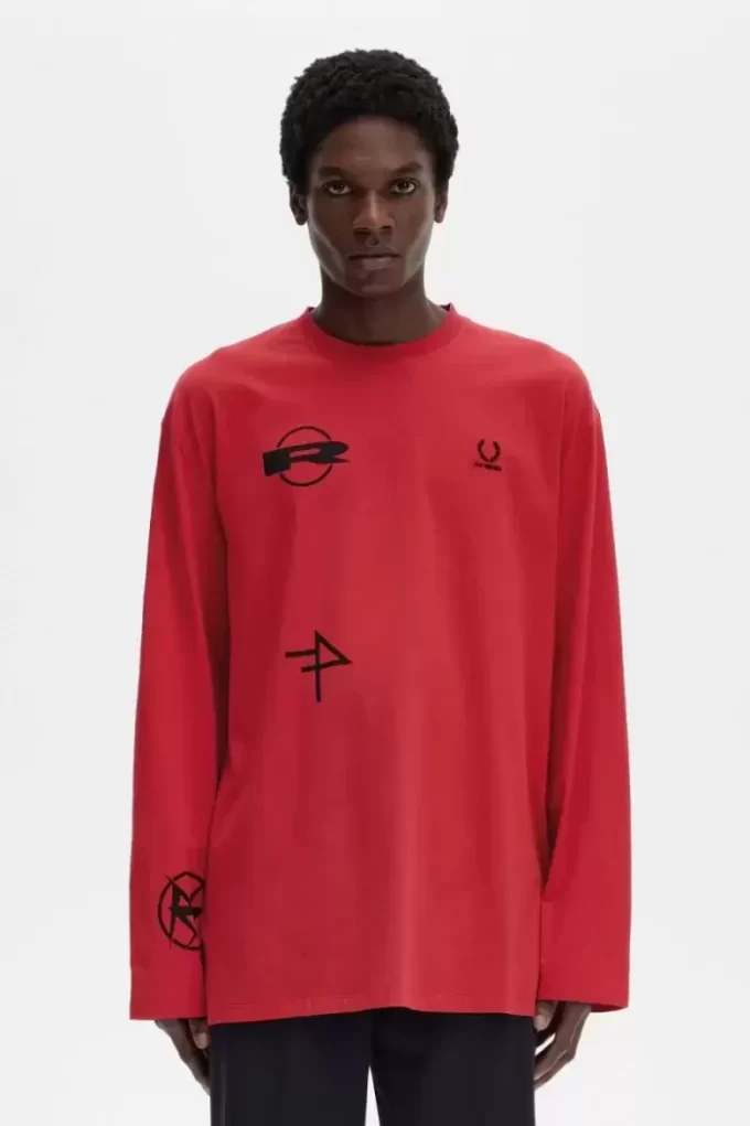 Camiseta estampada de manga larga para hombre