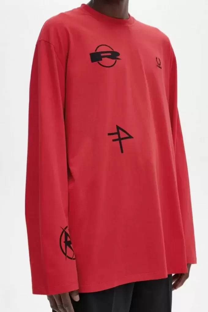 Camiseta estampada de manga larga para hombre