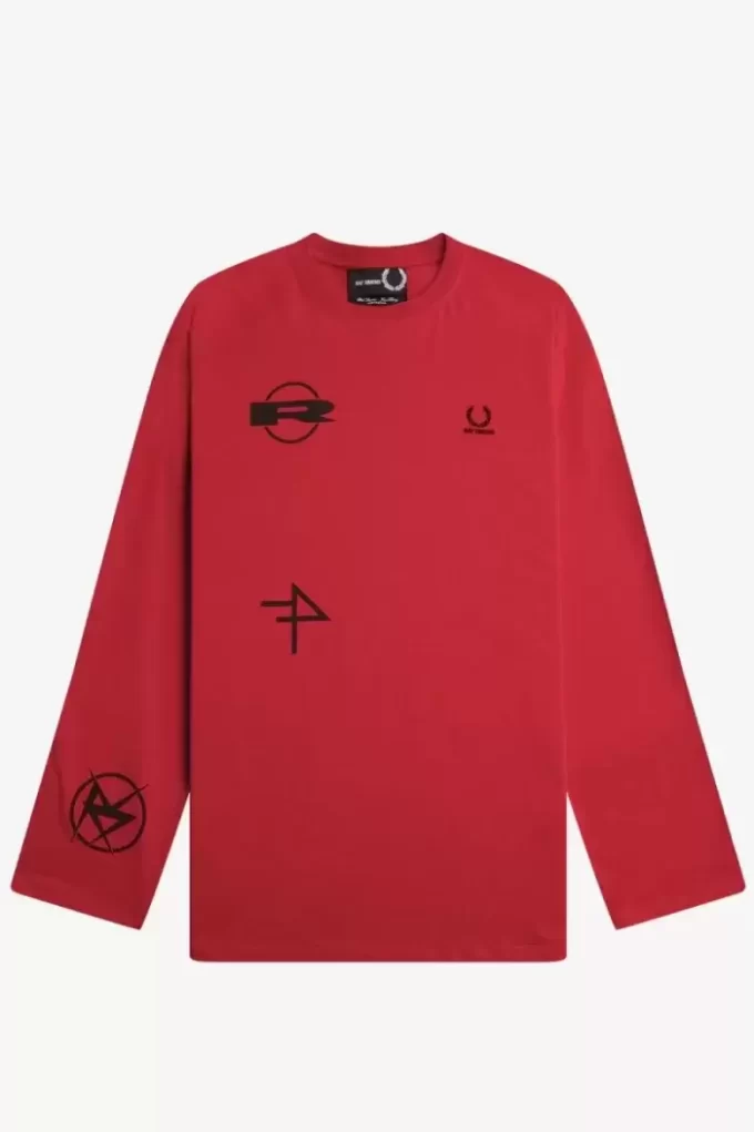 Camiseta estampada de manga larga para hombre