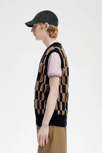 Camiseta sin mangas con diseño de cuadros Glitch para hombre