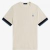 Camisetas de piqué con puños a rayas