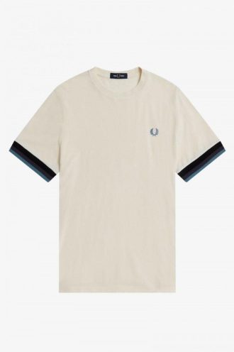 Camisetas de piqué con puños a rayas