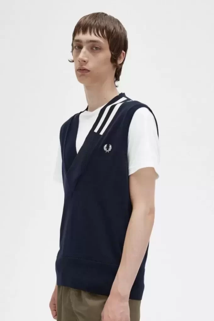 Camisetas de punto con cuello en V y ribete para hombre Camisetas de punto con cuello en V y ribete para hombre