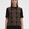 Camisetas de tirantes de punto para mujer con cuadros escoceses Glitch Camisetas de tirantes de punto para mujer con cuadros escoceses Glitch