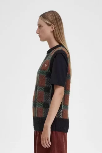 Camisetas de tirantes de punto para mujer con cuadros escoceses Glitch Camisetas de tirantes de punto para mujer con cuadros escoceses Glitch