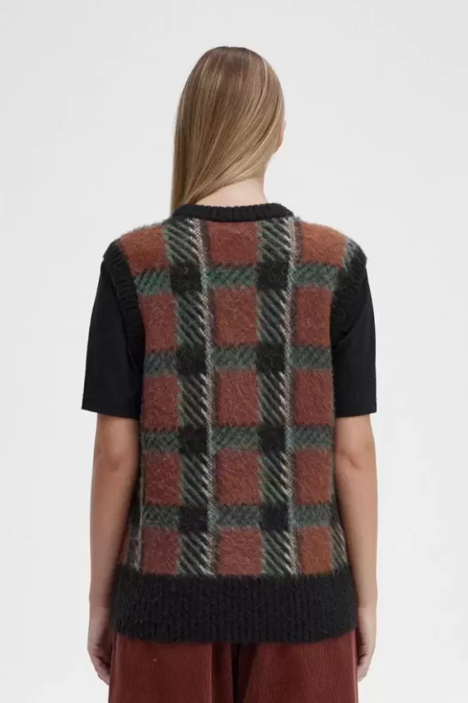 Camisetas de tirantes de punto para mujer con cuadros escoceses Glitch Camisetas de tirantes de punto para mujer con cuadros escoceses Glitch