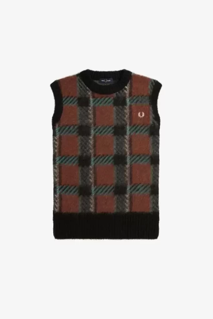 Camisetas de tirantes de punto para mujer con cuadros escoceses Glitch Camisetas de tirantes de punto para mujer con cuadros escoceses Glitch