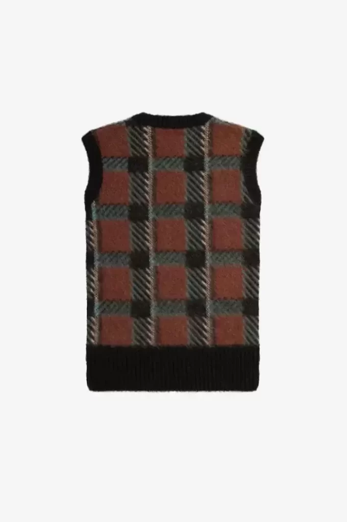 Camisetas de tirantes de punto para mujer con cuadros escoceses Glitch Camisetas de tirantes de punto para mujer con cuadros escoceses Glitch