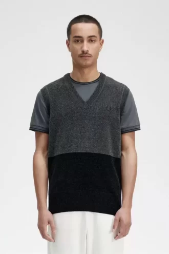 Camisetas sin mangas de chenilla con bloques de color para hombre