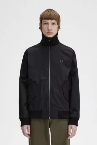 Chaqueta bomber de tenis de punto acanalado para hombre