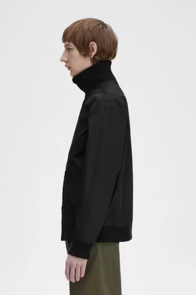 Chaqueta bomber de tenis de punto acanalado para hombre Chaqueta bomber de tenis de punto acanalado para hombre