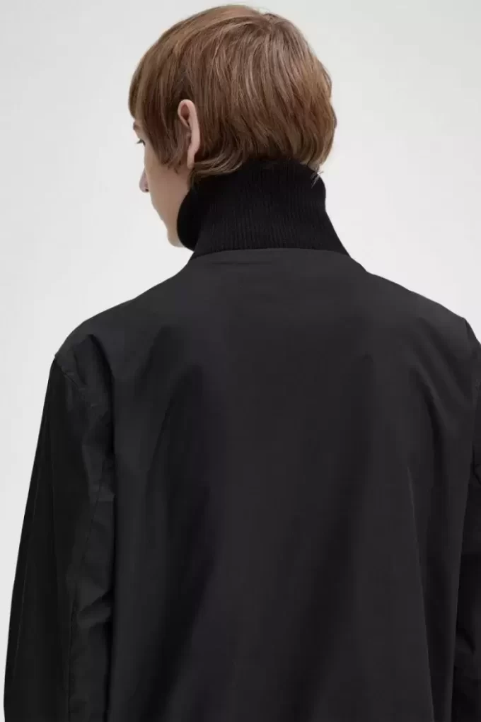 Chaqueta bomber de tenis de punto acanalado para hombre Chaqueta bomber de tenis de punto acanalado para hombre