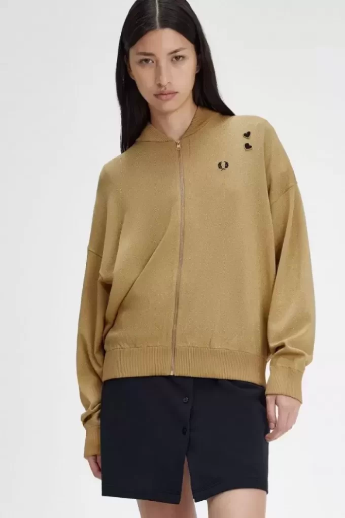 Chaquetas bomber de punto metalizado para mujer, 1964 Chaquetas bomber de punto metalizado para mujer, 1964