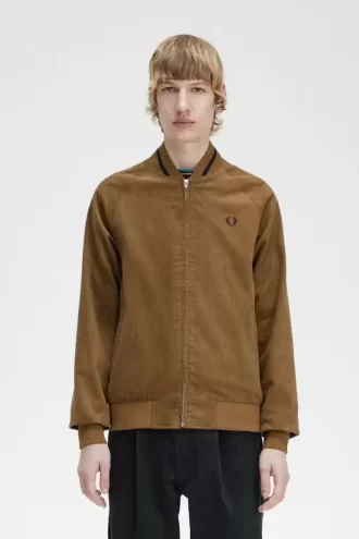 Chaquetas bomber de tenis de pana gofrada para hombre