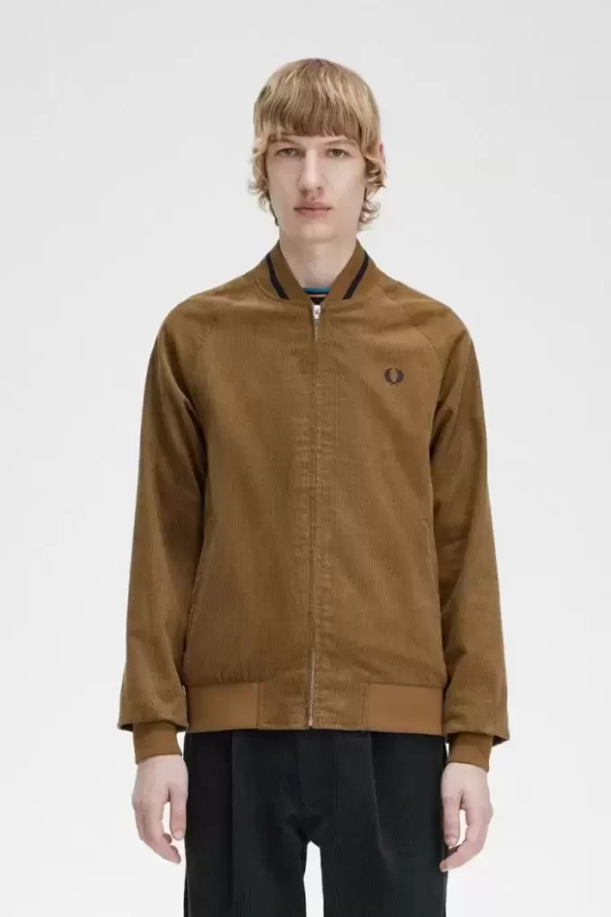 Chaquetas bomber de tenis de pana gofrada para hombre