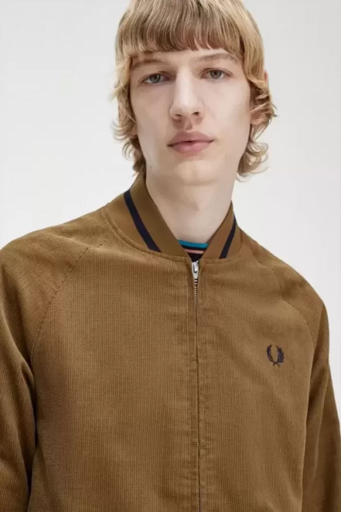 Chaquetas bomber de tenis de pana gofrada para hombre