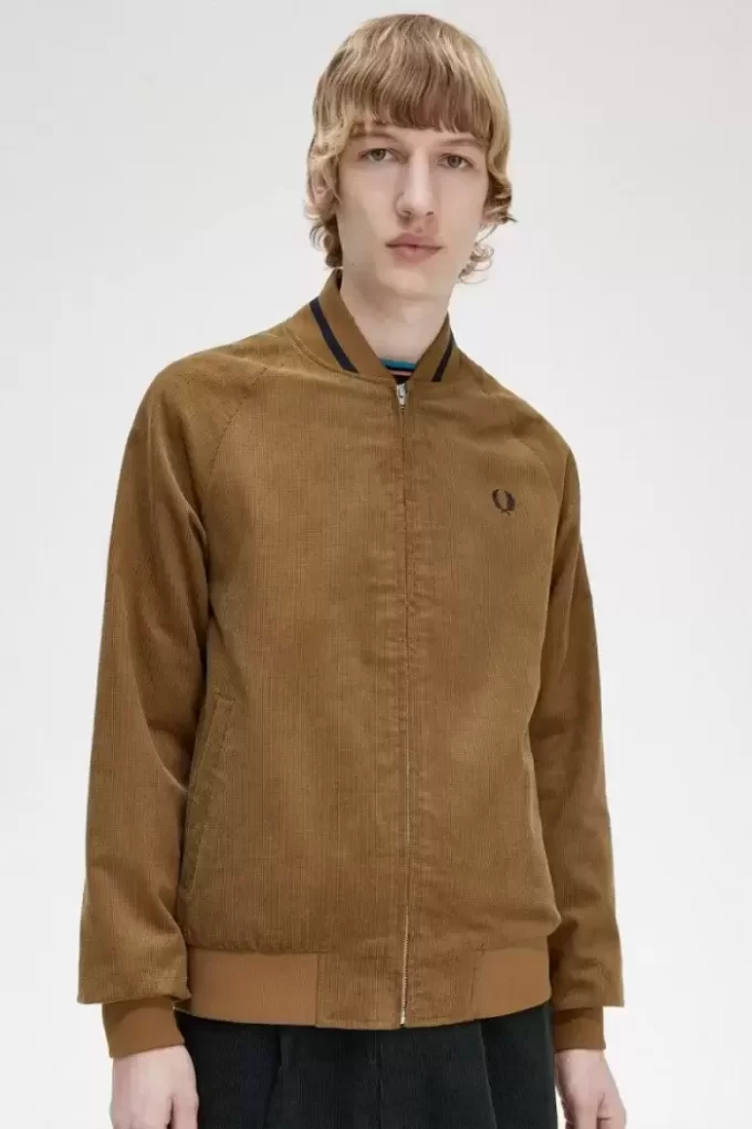 Chaquetas bomber de tenis de pana gofrada para hombre