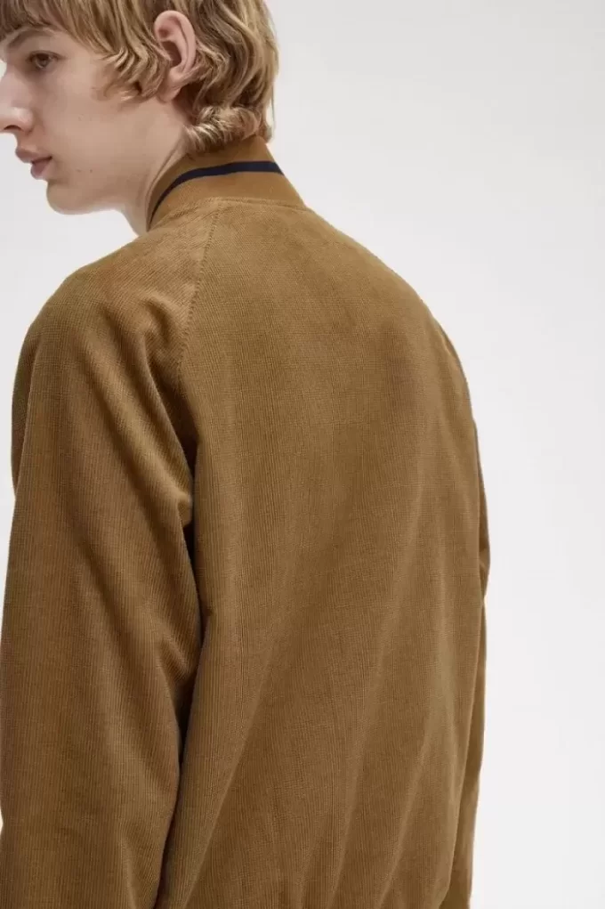 Chaquetas bomber de tenis de pana gofrada para hombre