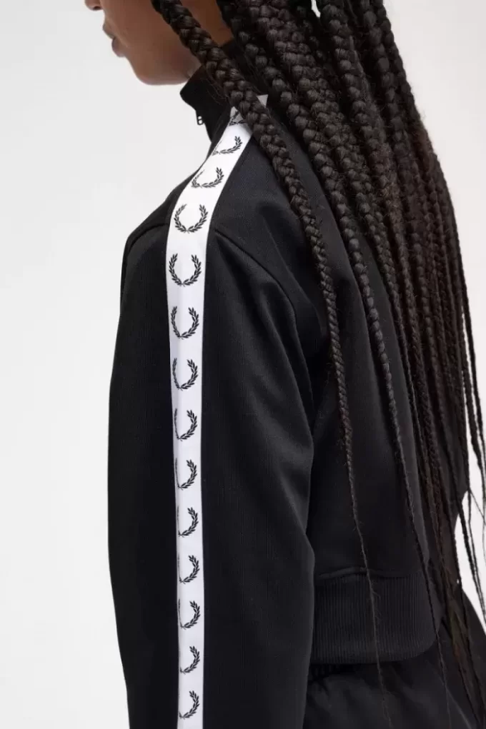 Chaquetas de chándal cortas con cinta para mujer Chaquetas de chándal cortas con cinta para mujer