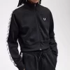 Chaquetas de chándal cortas con cinta para mujer Chaquetas de chándal cortas con cinta para mujer