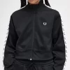 Chaquetas de chándal cortas con cinta para mujer Chaquetas de chándal cortas con cinta para mujer