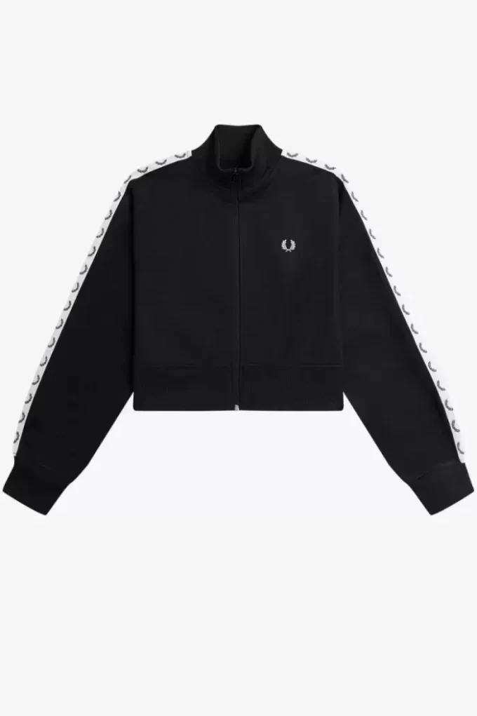 Chaquetas de chándal cortas con cinta para mujer Chaquetas de chándal cortas con cinta para mujer