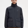 Chaquetas de hombre con bolsillo de parche y cremallera