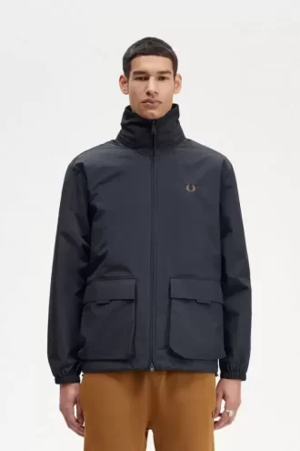 Chaquetas de hombre con bolsillo de parche y cremallera