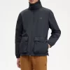 Chaquetas de hombre con bolsillo de parche y cremallera