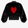 Chaquetas de piel sintética para mujer con detalle de corazón Chaquetas de piel sintética para mujer con detalle de corazón