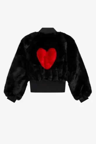 Chaquetas de piel sintética para mujer con detalle de corazón