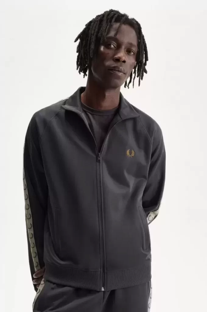 Chaquetas deportivas con cinta en contraste para hombre