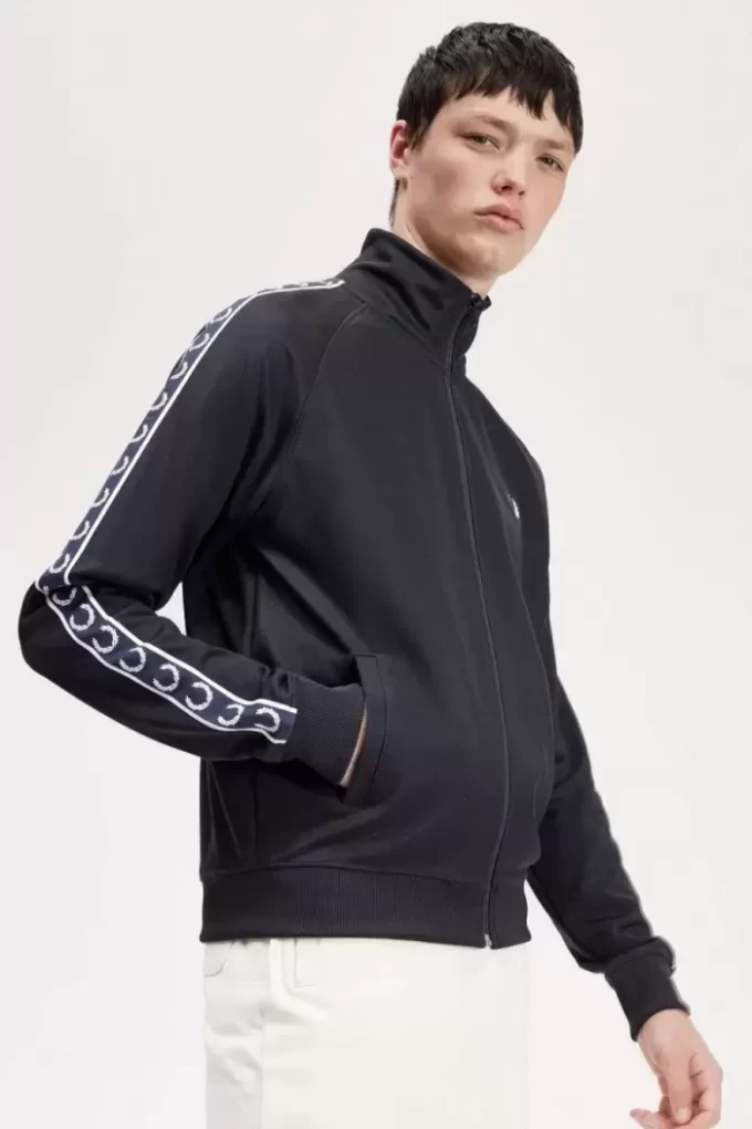 Chaquetas deportivas con cinta en contraste para hombre