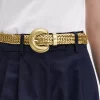 Cinturones de cuero tejido para mujer Cinturones de cuero tejido para mujer