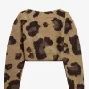Cárdigan cruzado de leopardo para mujer