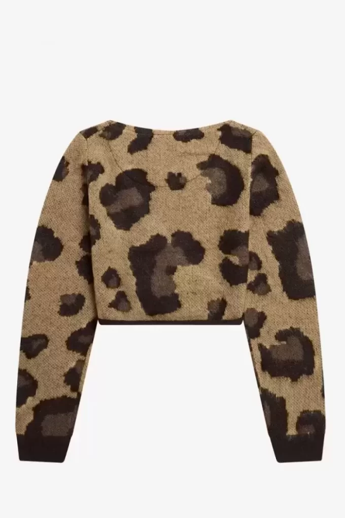 Cárdigan cruzado de leopardo para mujer