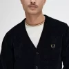 Cárdigan de chenilla con bloques de color para hombre Cárdigan de chenilla con bloques de color para hombre