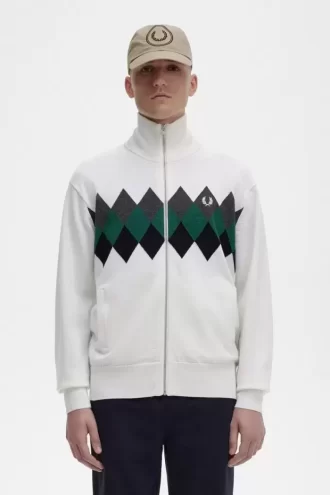 Cárdigan de hombre con intarsia de diamantes