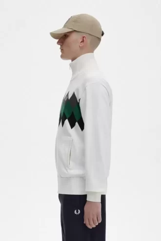 Cárdigan de hombre con intarsia de diamantes