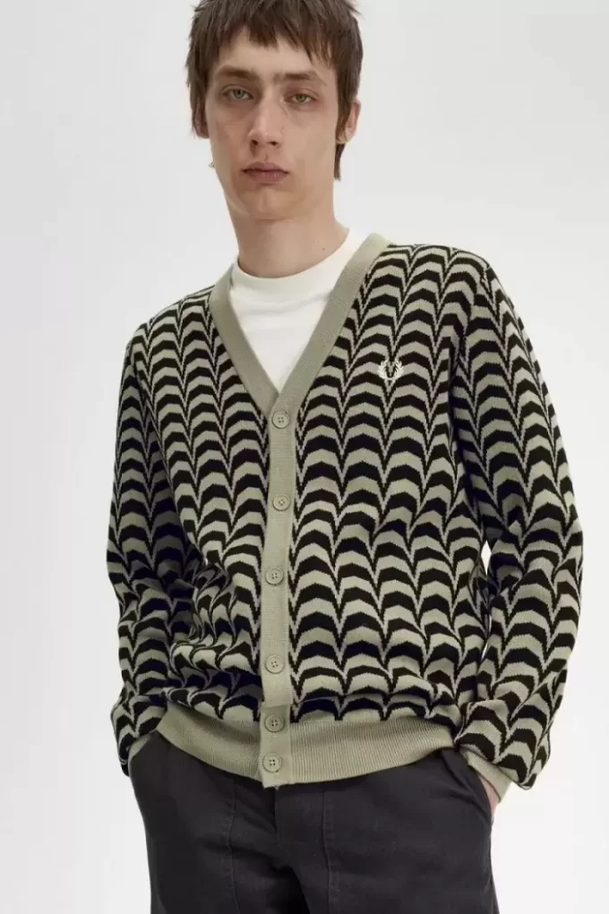 Cárdigan de jacquard para hombre Cárdigan de jacquard para hombre