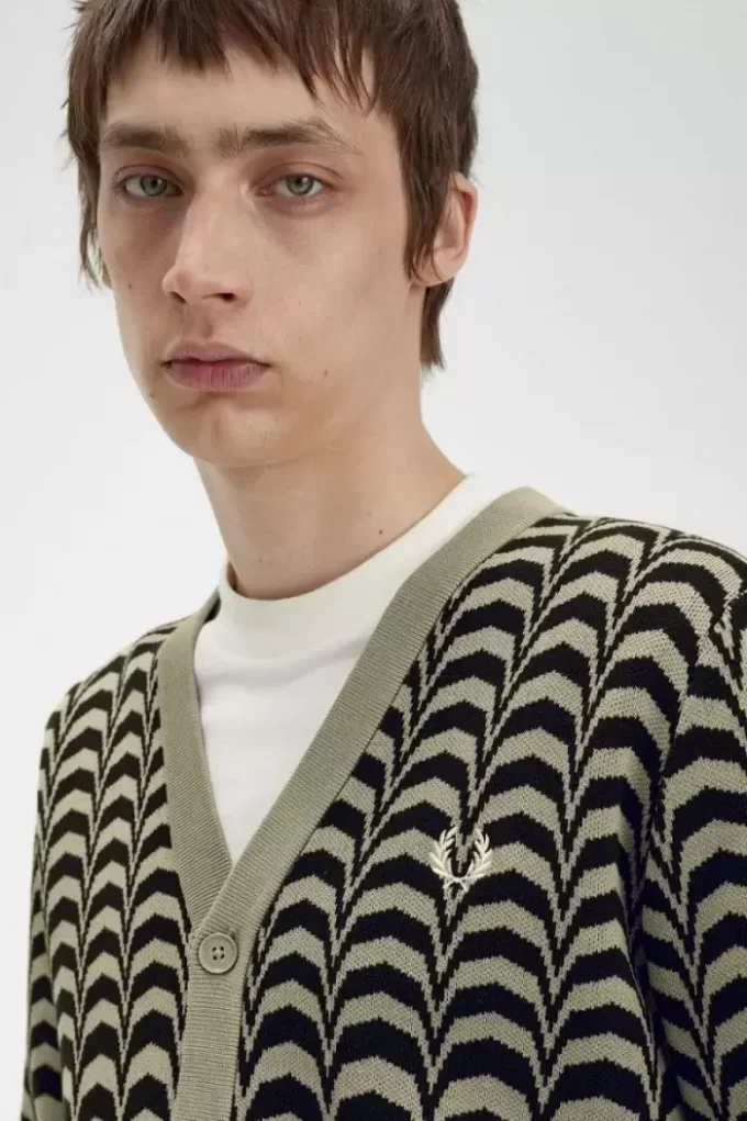 Cárdigan de jacquard para hombre Cárdigan de jacquard para hombre