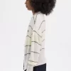 Cárdigan de punto abierto a rayas para mujer