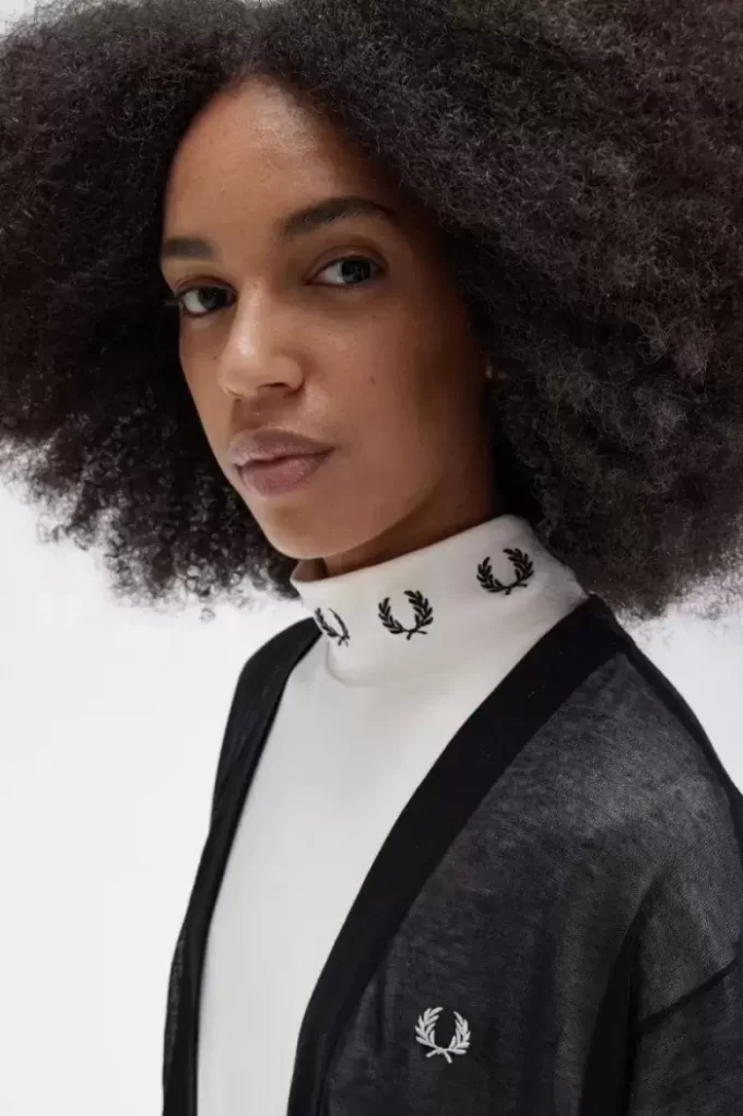 Cárdigan transparente con cuello en V para mujer