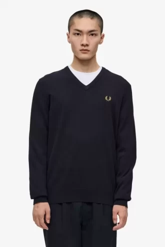 Jersey clásico de cuello en V para hombre