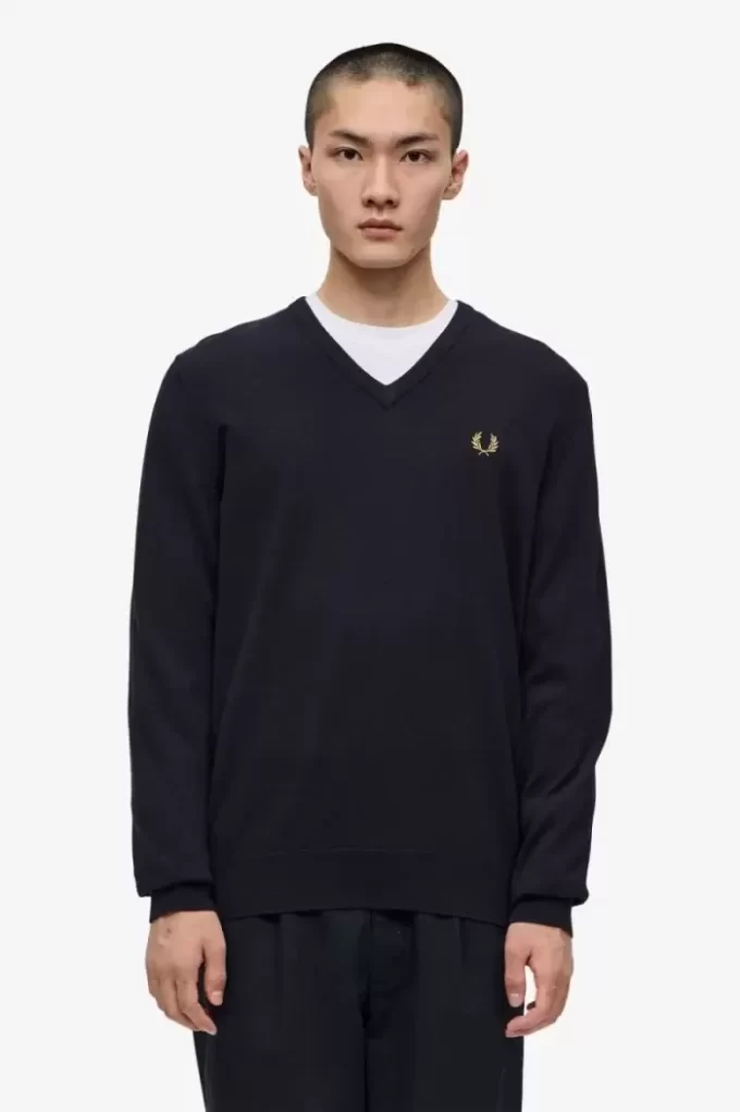 Jersey clásico de cuello en V para hombre Jersey clásico de cuello en V para hombre