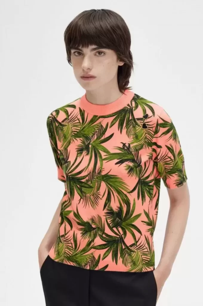 Jersey con estampado de palmeras para mujer Jersey con estampado de palmeras para mujer