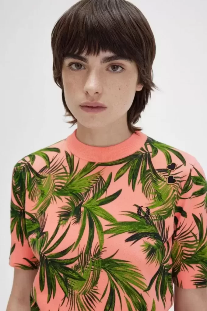 Jersey con estampado de palmeras para mujer Jersey con estampado de palmeras para mujer