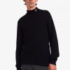 Jersey de cuello alto con textura de chevrón