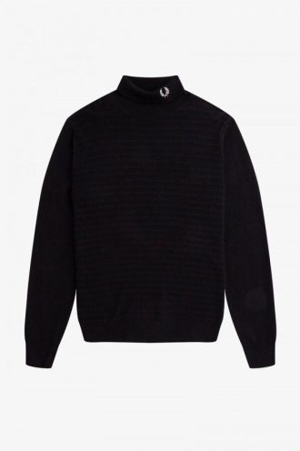 Jersey de cuello alto con textura de chevrón